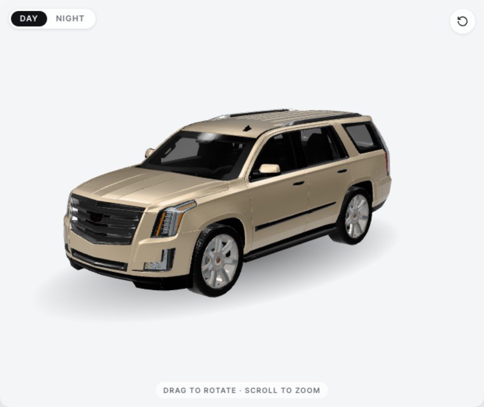 The same Escalade with the blackout package: grille, badges and trim in gloss black