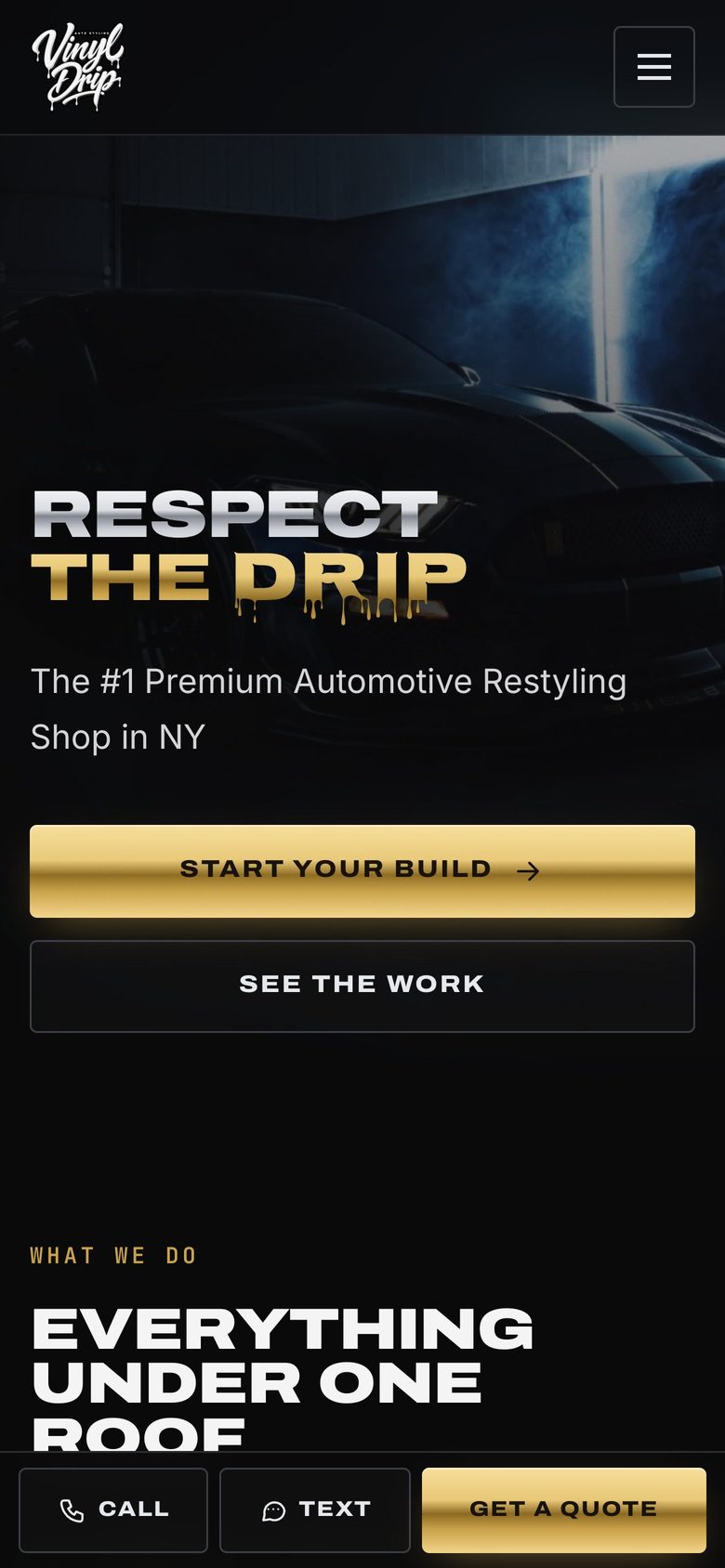 Vinyl Drip home page on a phone